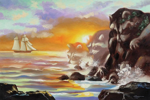 Raccoons: Kuhn's Beach by D. "Rusty" Rust