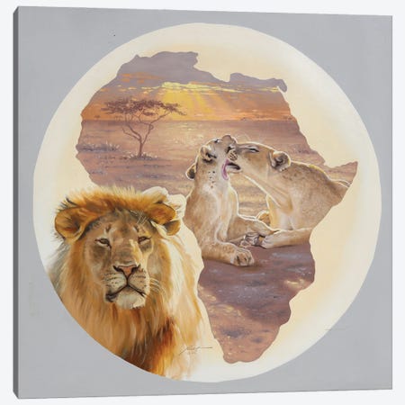Lions Canvas Print #RSR527} by D. "Rusty" Rust Art Print