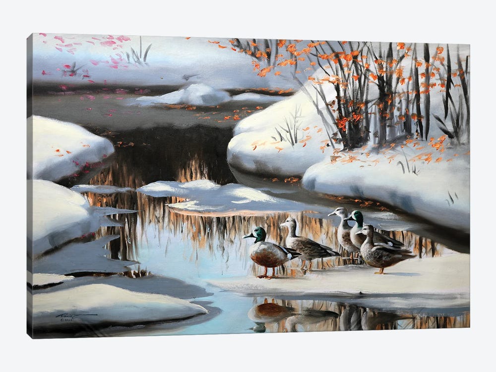 Mallard Ducks by D. "Rusty" Rust 1-piece Canvas Art