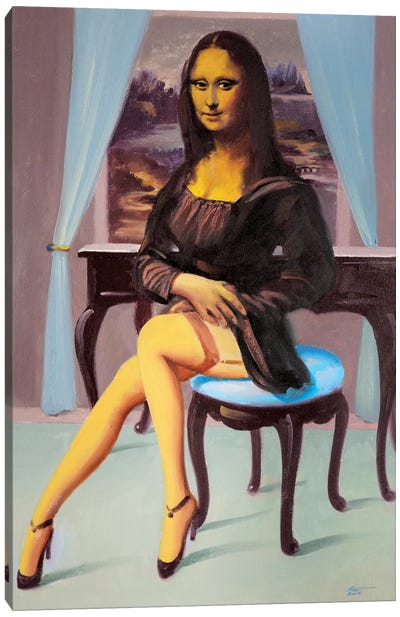 Mona Teasya Canvas Art Print - Mona Lisa Reimagined