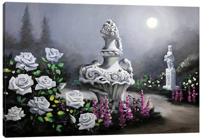 Moonlight Garden Canvas Art Print - Modern Muses & Statues