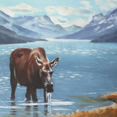 Moose by D. "Rusty" Rust framed canvas print