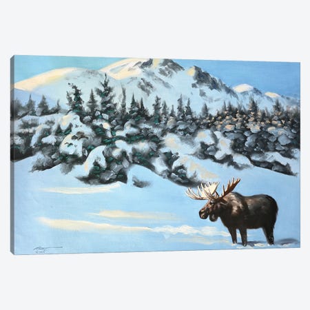Moose Canvas Print #RSR540} by D. "Rusty" Rust Canvas Artwork