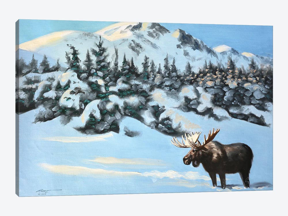 Moose by D. "Rusty" Rust 1-piece Canvas Art Print