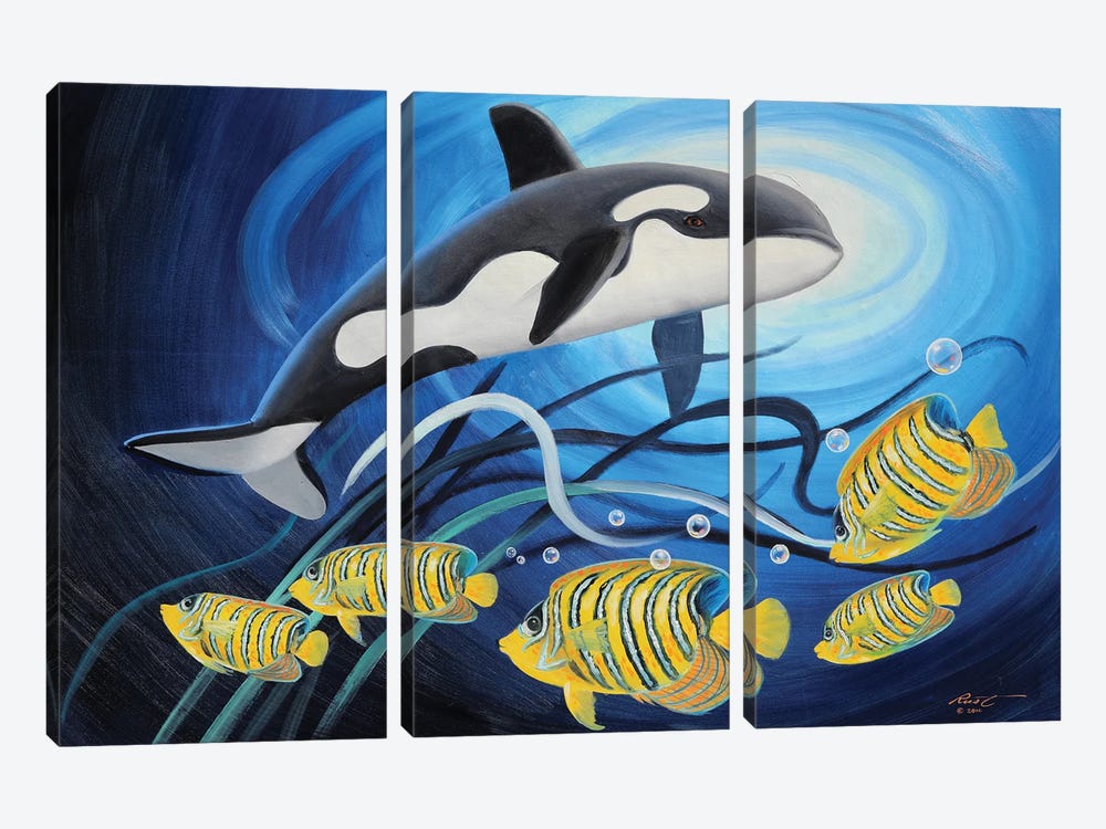 Orca Whale by D. "Rusty" Rust 3-piece Canvas Art