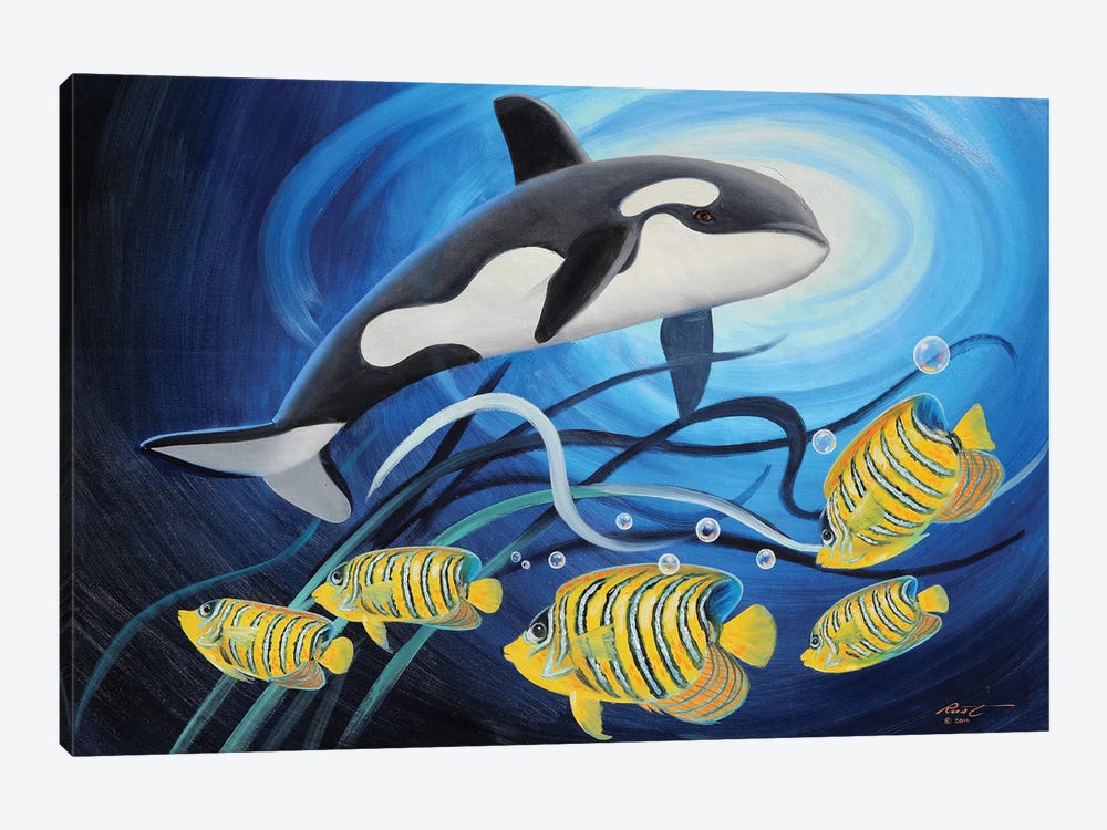 Orca Whale by D. "Rusty" Rust 1-piece Canvas Wall Art