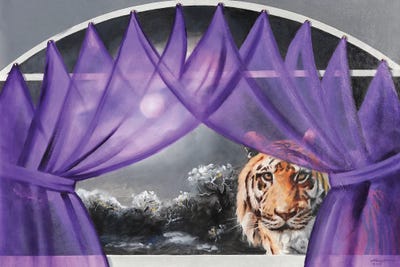 Peepin' Tiger by D. "Rusty" Rust multi panel art