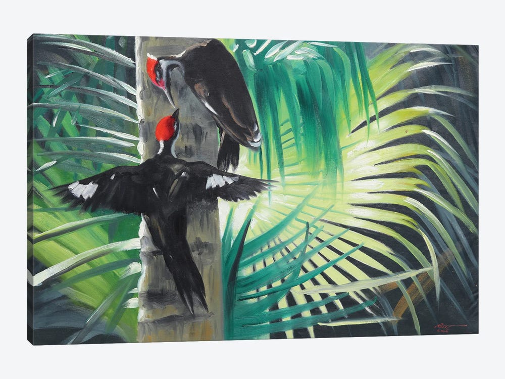 Pileated Woodpecker by D. "Rusty" Rust 1-piece Canvas Artwork