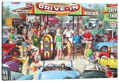 Rusty's Drive-In Canvas Art Print - D. "Rusty" Rust