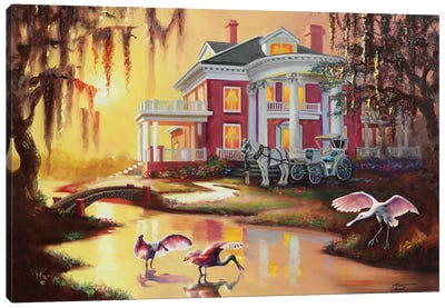 Southern Dream Canvas Art Print - Spoonbills