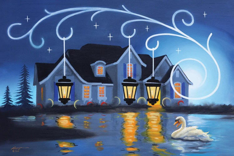 Swan House Illusion by D. "Rusty" Rust wall art