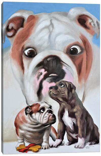 That's My Dad Canvas Art Print - Bulldog Art