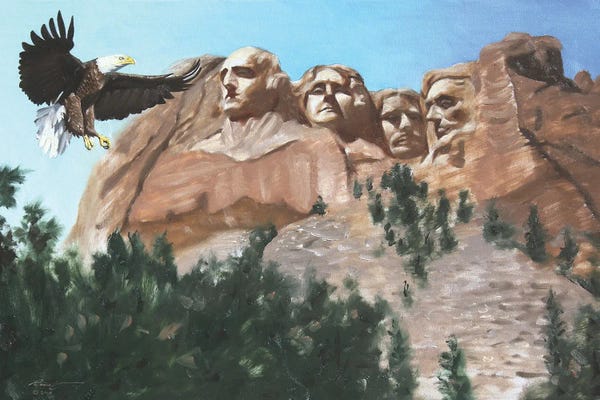 South Dakota: Bald Eagle At Mount Rushmore by D. "Rusty" Rust