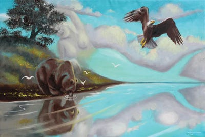 Bearly Scene-Illusion by D. "Rusty" Rust multi panel art