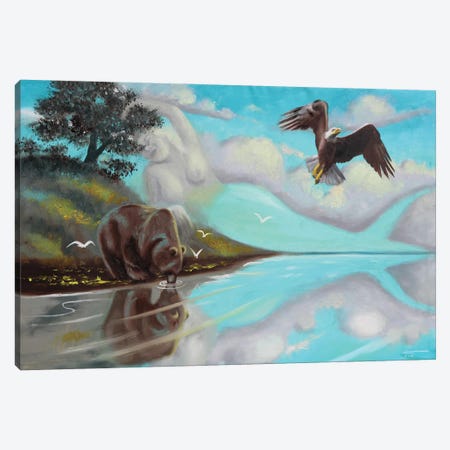 Bearly Scene-Illusion Canvas Print #RSR596} by D. "Rusty" Rust Canvas Art