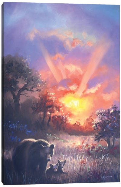 Black Bears Canvas Art Print - Brown Bear Art