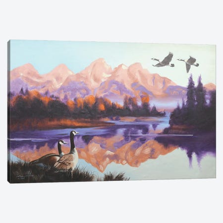 Canada Geese II Canvas Print #RSR602} by D. "Rusty" Rust Canvas Print
