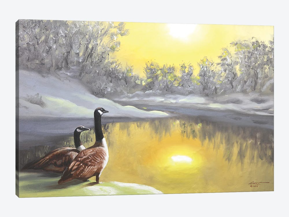 Canada Geese III by D. "Rusty" Rust 1-piece Canvas Artwork