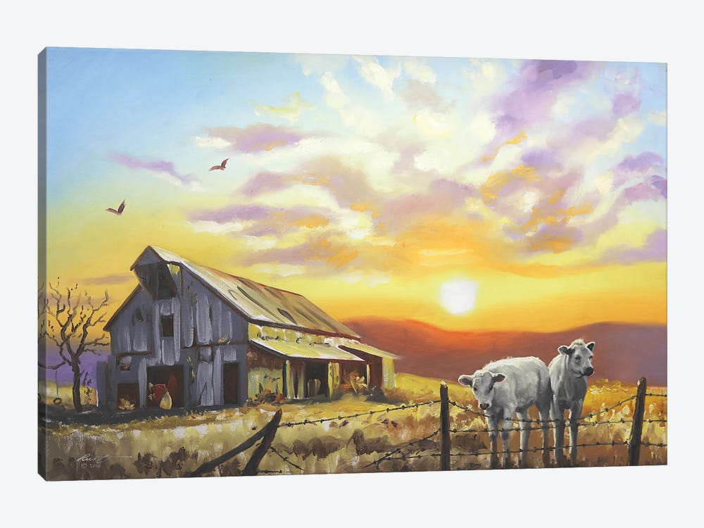 Cattle by D. "Rusty" Rust 1-piece Canvas Wall Art