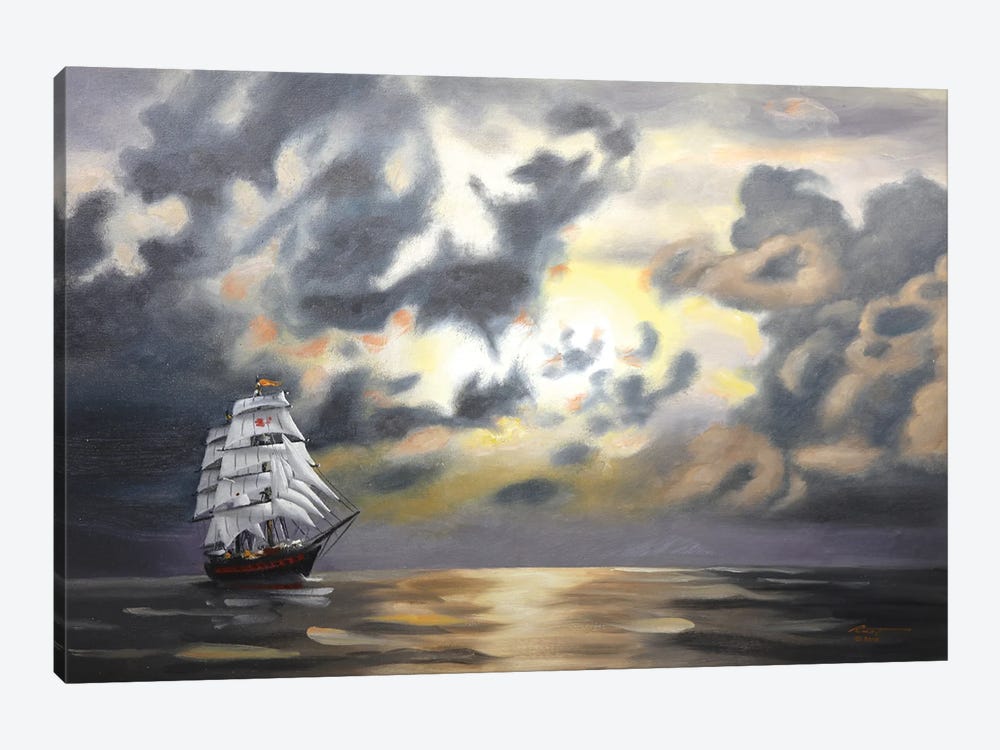 Clipper Ship III by D. "Rusty" Rust 1-piece Canvas Wall Art