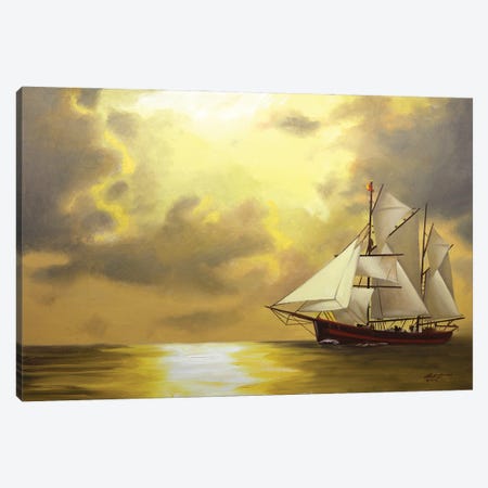 Clipper Ship V Canvas Print #RSR611} by D. "Rusty" Rust Canvas Art