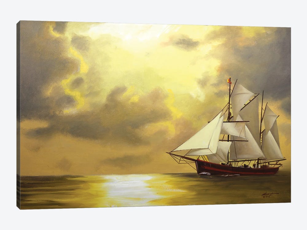 Clipper Ship V by D. "Rusty" Rust 1-piece Canvas Art Print