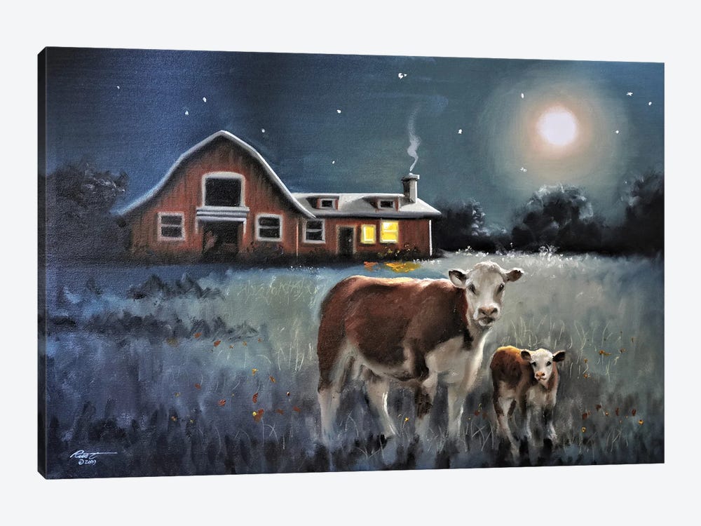 Cows Moon by D. "Rusty" Rust 1-piece Canvas Print