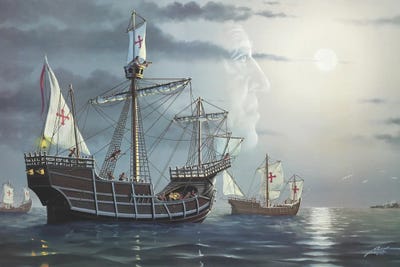 Discovery 1492 Illusion by D. "Rusty" Rust framed canvas print