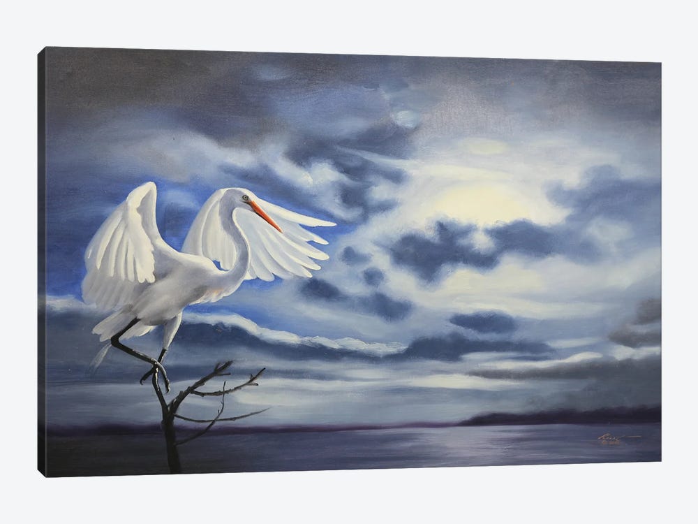 Egret V by D. "Rusty" Rust 1-piece Canvas Print