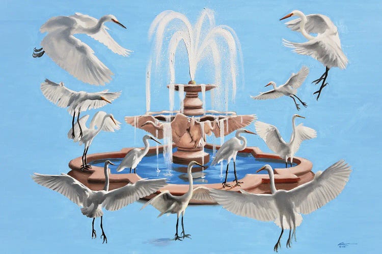 Egrets by D. "Rusty" Rust wall art