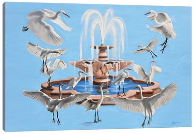Egrets Canvas Art Print - Egret Art
