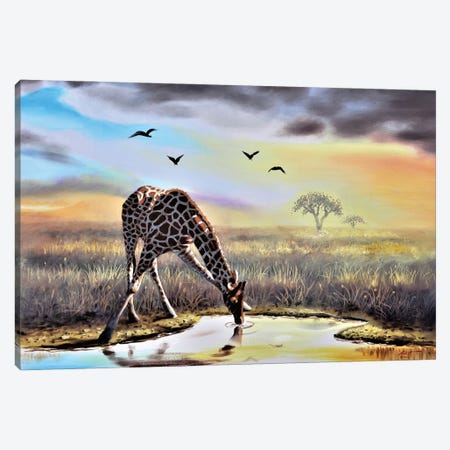 Giraffe Canvas Print #RSR638} by D. "Rusty" Rust Canvas Artwork