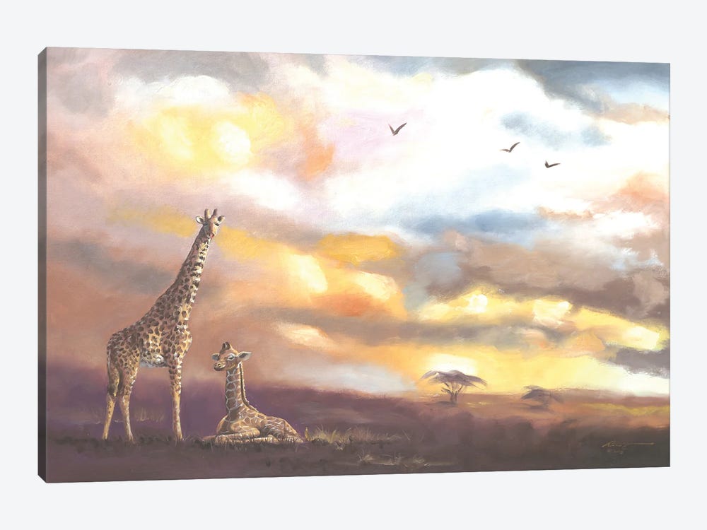 Giraffes by D. "Rusty" Rust 1-piece Canvas Print