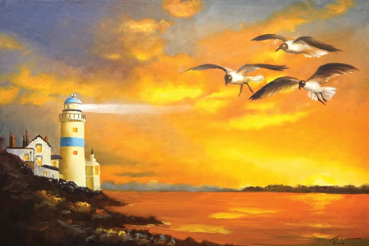 Lighthouse, Gulls