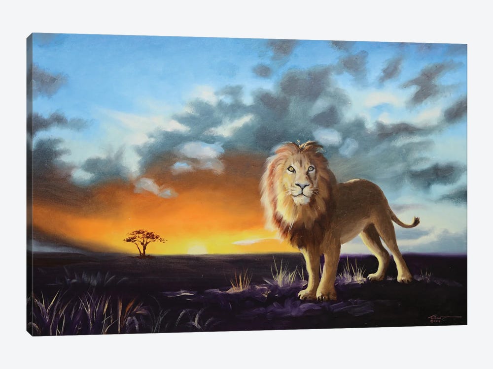 Lion III by D. "Rusty" Rust 1-piece Canvas Artwork