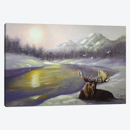 Moose V Canvas Print #RSR650} by D. "Rusty" Rust Canvas Wall Art