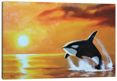 Orca Whale IV Canvas Art Print - Orca Whale Art