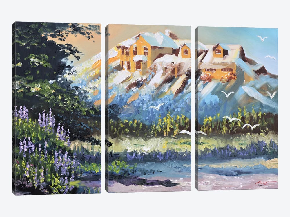 Our House In The Mountains by D. "Rusty" Rust 3-piece Canvas Art