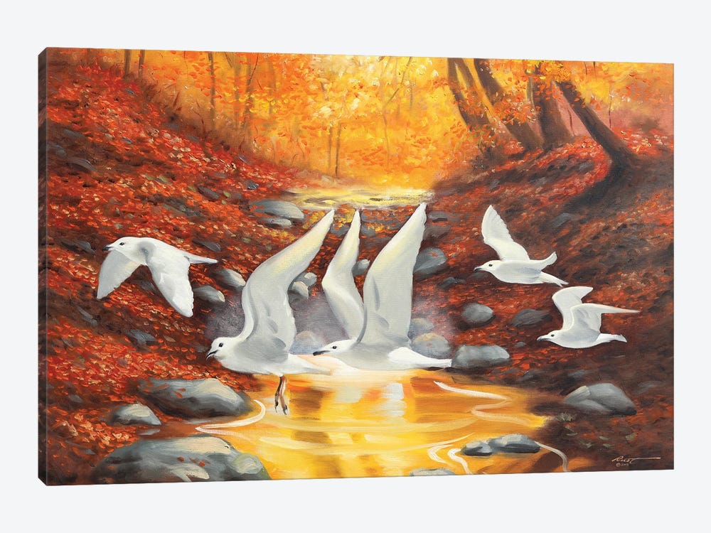 Fall Gulls by D. "Rusty" Rust 1-piece Canvas Art