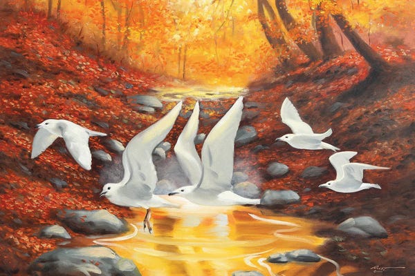 Gulls: Fall Gulls by D. "Rusty" Rust