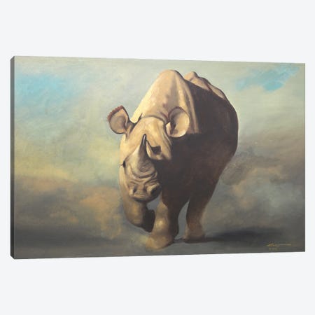 Rhino II Canvas Print #RSR662} by D. "Rusty" Rust Art Print