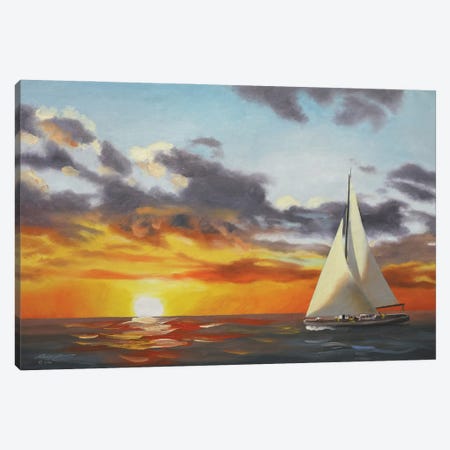 Sailboat IV Canvas Print #RSR666} by D. "Rusty" Rust Canvas Wall Art