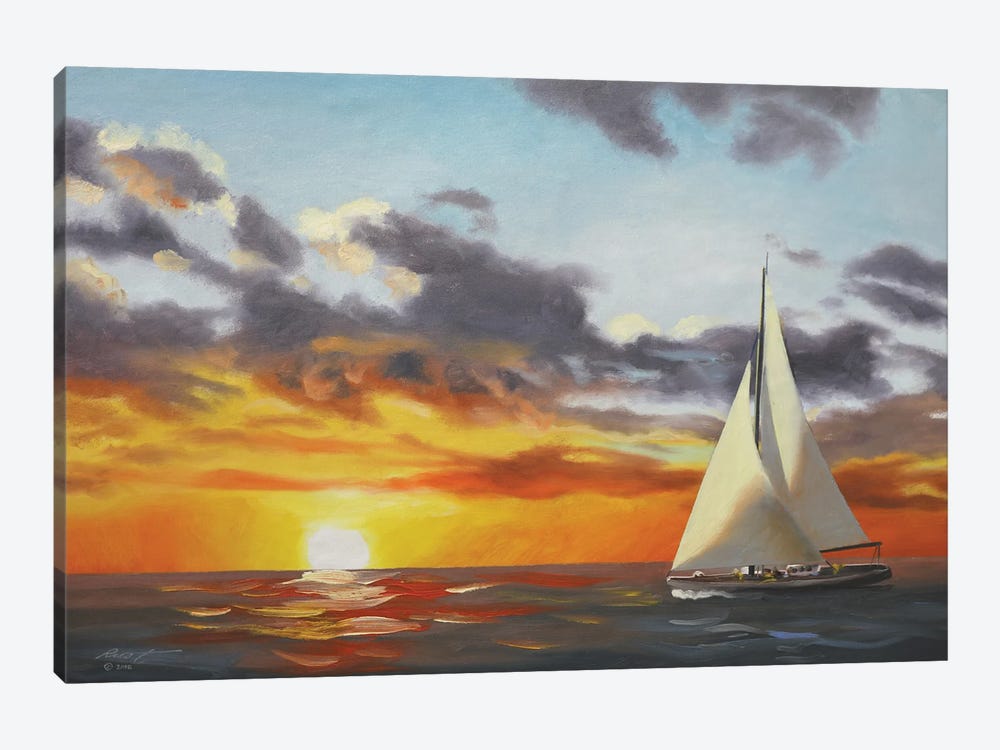Sailboat IV by D. "Rusty" Rust 1-piece Canvas Art Print
