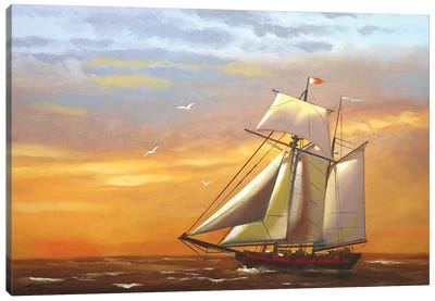 Sailboat V Canvas Art Print - Art for Dad