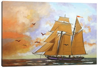 Sailboat VI Canvas Art Print - Art for Dad