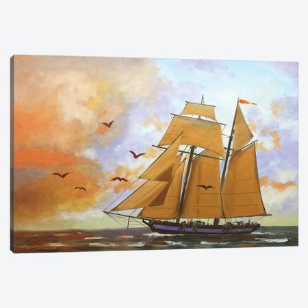 Sailboat VI Canvas Print #RSR668} by D. "Rusty" Rust Canvas Art Print