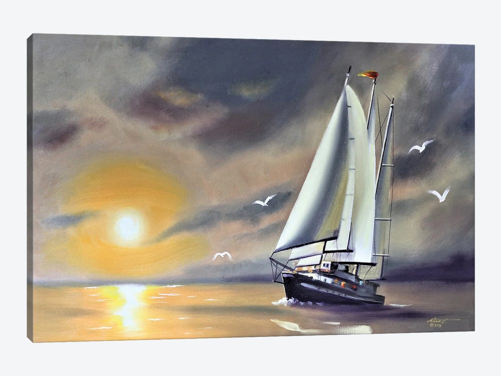 Sailboat VII by D. "Rusty" Rust 1-piece Canvas Art