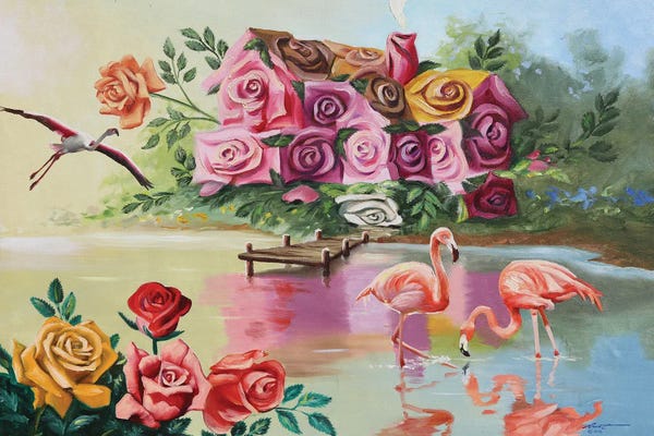 Flamingos: Rose Cottage - Illusion by D. "Rusty" Rust