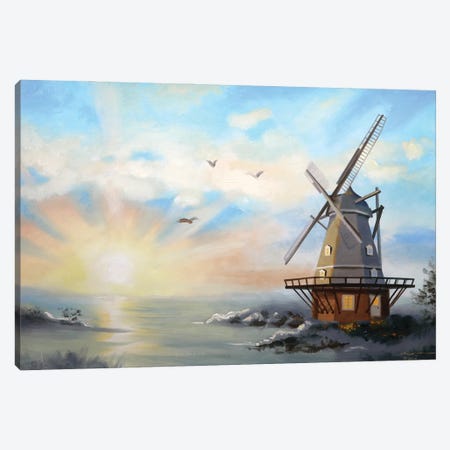 Windmill Canvas Print #RSR689} by D. "Rusty" Rust Art Print