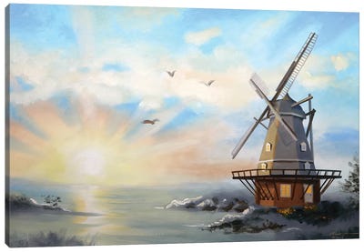 Windmill Canvas Art Print - Watermill & Windmill Art